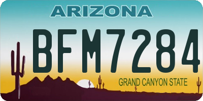 AZ license plate BFM7284