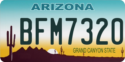 AZ license plate BFM7320