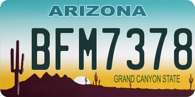 AZ license plate BFM7378