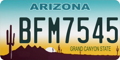 AZ license plate BFM7545