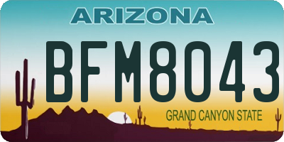 AZ license plate BFM8043