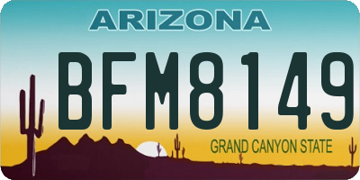 AZ license plate BFM8149
