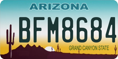 AZ license plate BFM8684