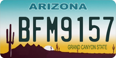 AZ license plate BFM9157