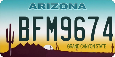 AZ license plate BFM9674