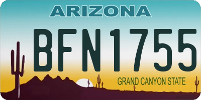 AZ license plate BFN1755