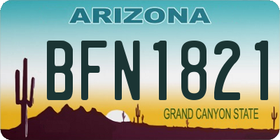 AZ license plate BFN1821