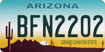 AZ license plate BFN2202