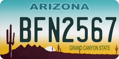 AZ license plate BFN2567