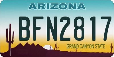 AZ license plate BFN2817