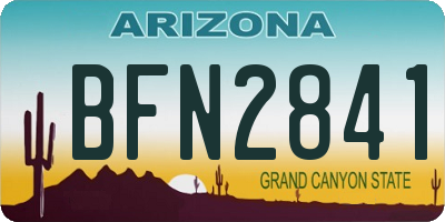 AZ license plate BFN2841
