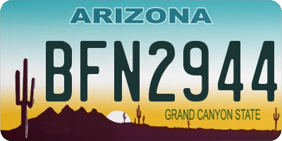 AZ license plate BFN2944