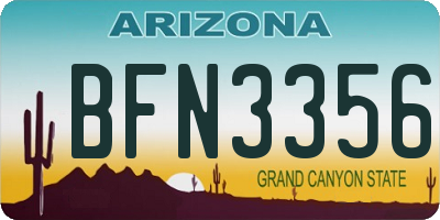 AZ license plate BFN3356