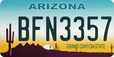 AZ license plate BFN3357