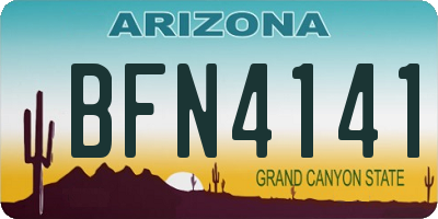 AZ license plate BFN4141