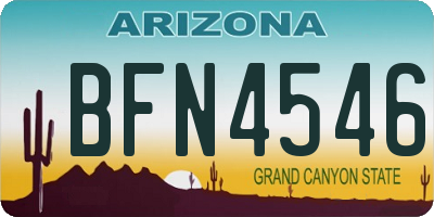 AZ license plate BFN4546