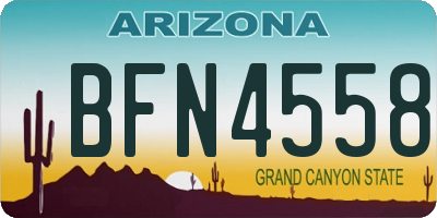 AZ license plate BFN4558