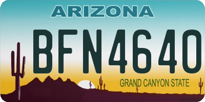 AZ license plate BFN4640