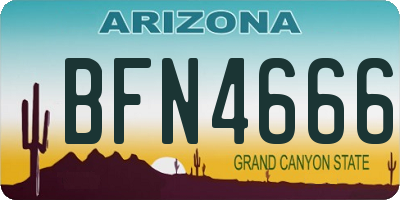 AZ license plate BFN4666