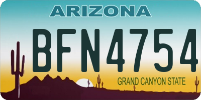 AZ license plate BFN4754