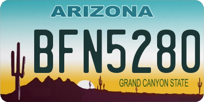AZ license plate BFN5280