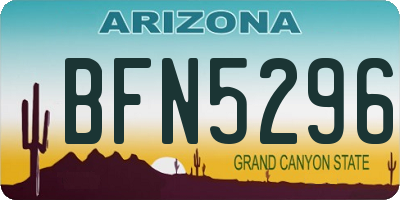 AZ license plate BFN5296