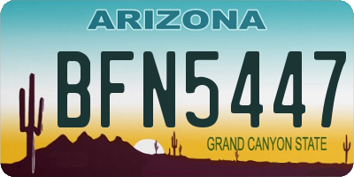 AZ license plate BFN5447