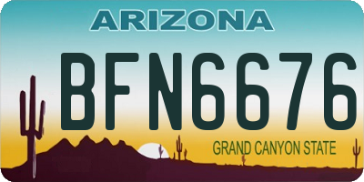 AZ license plate BFN6676