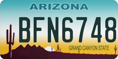 AZ license plate BFN6748