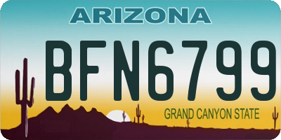 AZ license plate BFN6799