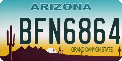 AZ license plate BFN6864
