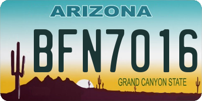 AZ license plate BFN7016