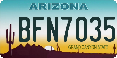 AZ license plate BFN7035