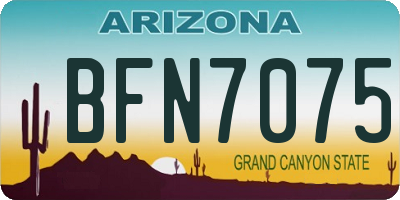 AZ license plate BFN7075