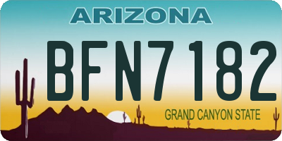 AZ license plate BFN7182