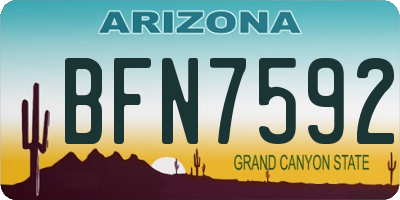 AZ license plate BFN7592