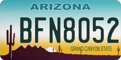 AZ license plate BFN8052
