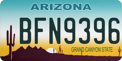 AZ license plate BFN9396