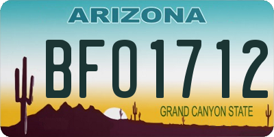 AZ license plate BFO1712