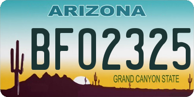 AZ license plate BFO2325