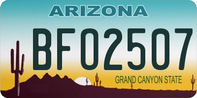 AZ license plate BFO2507