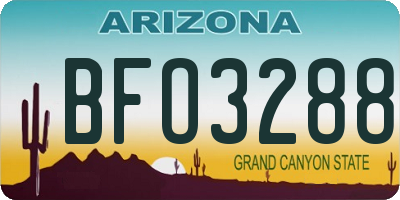 AZ license plate BFO3288