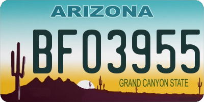 AZ license plate BFO3955
