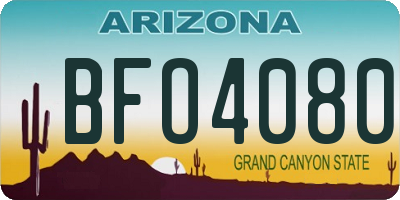 AZ license plate BFO4080