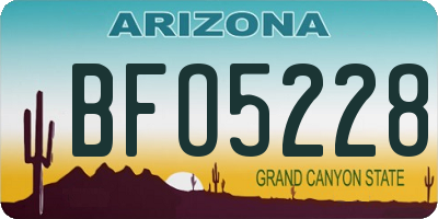 AZ license plate BFO5228