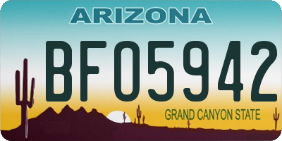 AZ license plate BFO5942