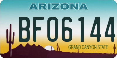 AZ license plate BFO6144