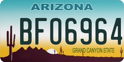 AZ license plate BFO6964