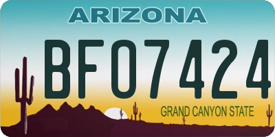 AZ license plate BFO7424