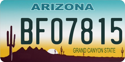 AZ license plate BFO7815